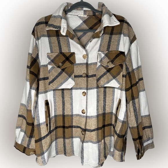 Tops - Tan Plaid Flannel